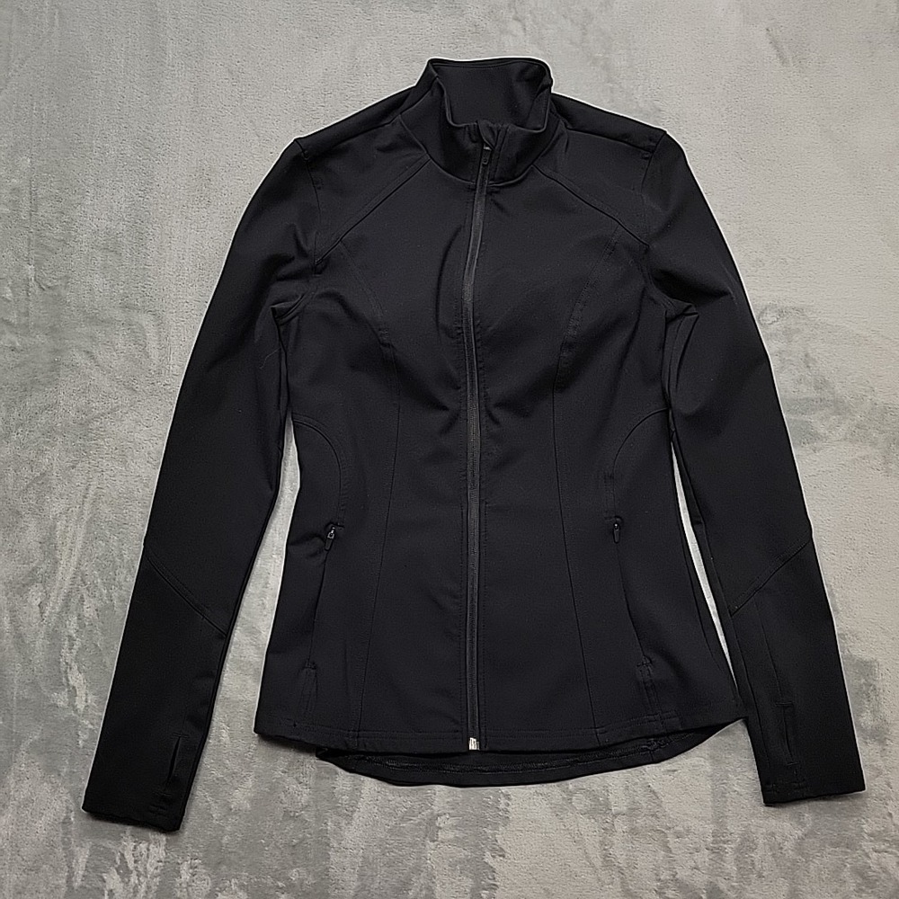 Spyder Jacket Womens Small Black SP8005R Full Zip Thumbhole Activewear Yoga